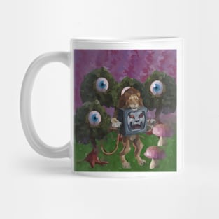 watercolor eyes on lion television Mug